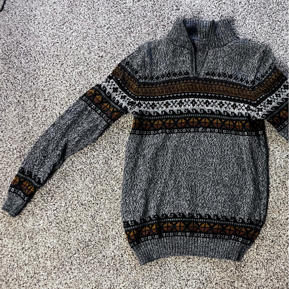 Men's Half-Zip Alpaca Sweater (L)